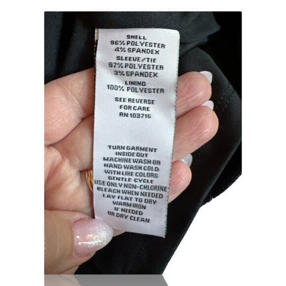 NWT Nanette Nanette Lepore Embroidered Black Velvet Silk Top Back Bow Sz Medium - Picture 7 of 14